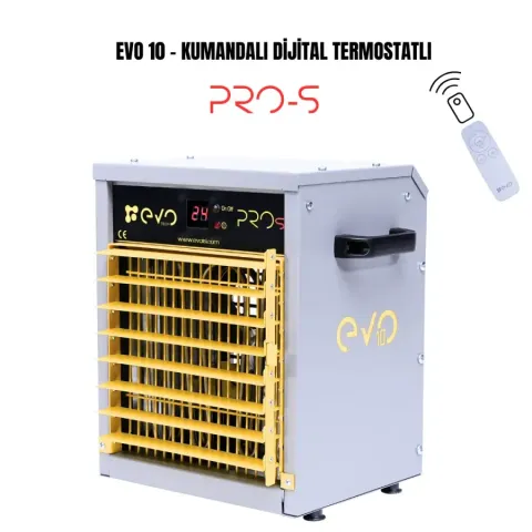 EVO10 PROs 10 kW Kumandalı Dijital Endüstriyel Fanlı Isıtıcı