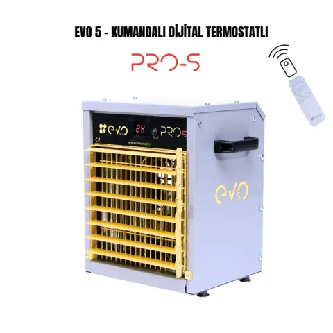 EVO5 PROs 5 kW Kumandalı Dijital Endüstriyel Fanlı Isıtıcı
